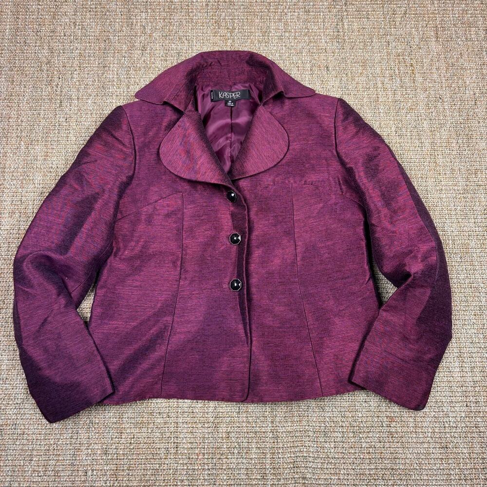 💜 Vintage Kasper Petite Blazer | Size 2P | Purple Shimmer
